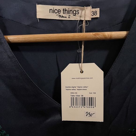 🌲Nice Things🌲 - Alpine Valley Digital Print Dress / Size M /US 6-8/ Navy - Picture 8 of 8